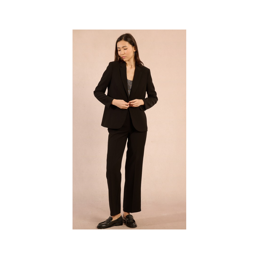 Blazer femme, noir, droit, col tailleur MOLLY BRACKEN