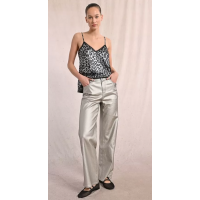 Pantalon femme large et enduit, métallisé MOLLY BRACKEN