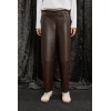 Pantalon femme , similicuir marron SOUVENIR