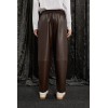 Pantalon femme , similicuir marron SOUVENIR