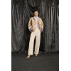 Blouson femme, beige en velours SOUVENIR