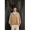 Blouson femme, beige en velours SOUVENIR
