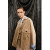 Blouson femme, beige en velours SOUVENIR