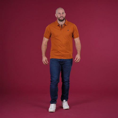 Polo homme RUCKFIELD Essentiel à manches courtes orange foncé