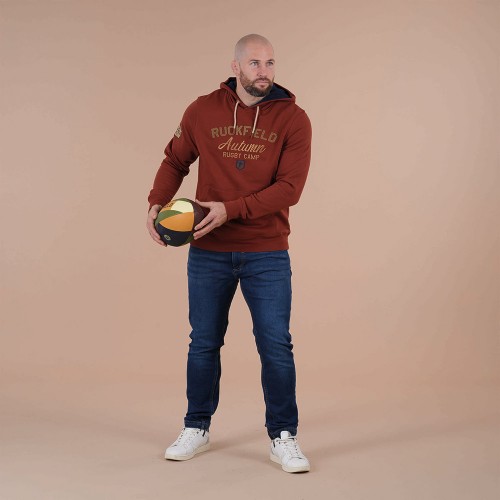 Sweat homme à capuche Ruckfield Autumn Rugby Camp marron