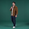 Surchemise homme en velours Ruckfield Selected Rugby beige