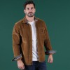 Surchemise homme en velours Ruckfield Selected Rugby beige