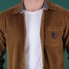 Surchemise homme en velours Ruckfield Selected Rugby beige