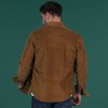 Surchemise homme en velours Ruckfield Selected Rugby beige