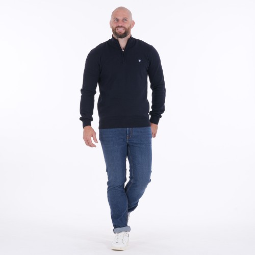 Pull homme demi-zip Ruckfield essentiel bleu marine