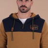 Sweat homme capuche Ruckfield Selected Rugby beige