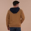 Sweat homme capuche Ruckfield Selected Rugby beige