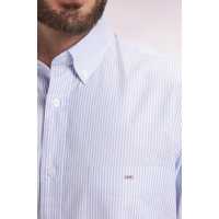 Chemise homme EDEN PARK rayée en coton ciel coupe droite