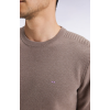 Pull homme EDEN PARK col rond en coton nid d'abeille marron