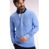 Pull homme EDEN PARK col maillot en coton ciel à effet de rayure