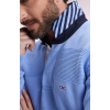 Pull homme EDEN PARK col maillot en coton ciel à effet de rayure
