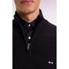 Pull EDEN PARK col camionneur en coton noir effet de rayure