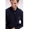 Pull EDEN PARK col camionneur en coton marine effet de rayure