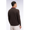 Pull homme EDEN PARK col V en laine et coton marron foncé
