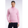 Pull homme EDEN PARK col camionneur en laine et coton rose