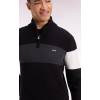 Pull homme EDEN PARK  col camionneur en coton noir broderie dos