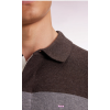 Pull homme EDEN PARK col maillot en laine et coton marine marron et gris