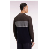 Pull homme EDEN PARK col maillot en laine et coton marine marron et gris