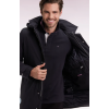 Imperméable EDEN PARK long en nylon noir à capuche amovible