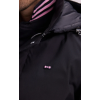 Imperméable EDEN PARK long en nylon noir à capuche amovible