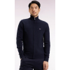 Cardigan EDEN PARK zippé en coton marine broderie dos ciel