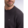 Pull EDEN PARK col rond en coton nid d'abeille gris foncé