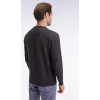 Pull EDEN PARK col rond en coton nid d'abeille gris foncé