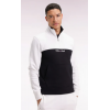 Sweatshirt EDEN PARK col camionneur en molleton bicolore blanc