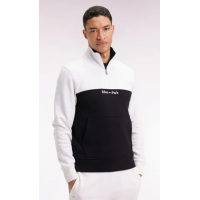 Sweatshirt EDEN PARK col camionneur en molleton bicolore blanc