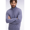 Pull homme col camionneur en laine et coton bleu gris EDEN PARK