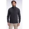 Cardigan EDEN PARK zippé en laine et coton gris foncé coupe droite