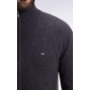 Cardigan EDEN PARK zippé en laine et coton gris foncé coupe droite