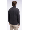 Cardigan EDEN PARK zippé en laine et coton gris foncé coupe droite