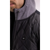 Sweatshirt zippé en interlock bimatière matelassé noir et gris