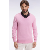 Pull homme EDEN PARK col V en laine et coton rose