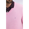 Pull homme EDEN PARK col V en laine et coton rose
