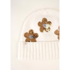 Bonnet en maille à fleurs en sequins
