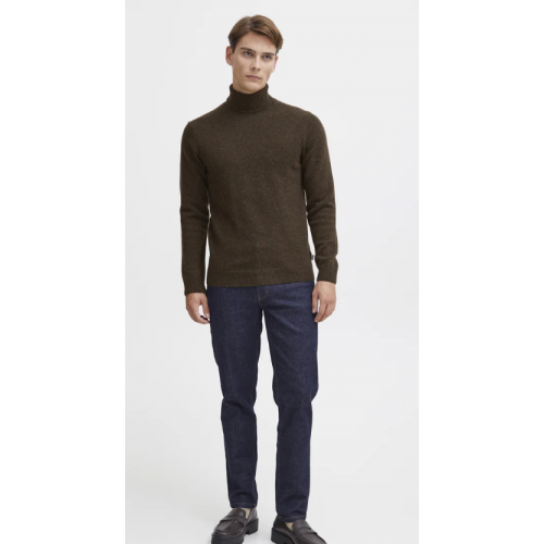 Pull homme marron, col roulé CASUAL FRIDAY