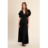 Robe ETE, longue noire, col v MOLLY BRACKEN