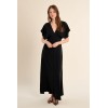 Robe ETE, longue noire, col v MOLLY BRACKEN