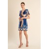Robe ETE, courte imprimé bleu MOLLY BRACKEN
