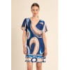 Robe ETE, courte imprimé bleu MOLLY BRACKEN