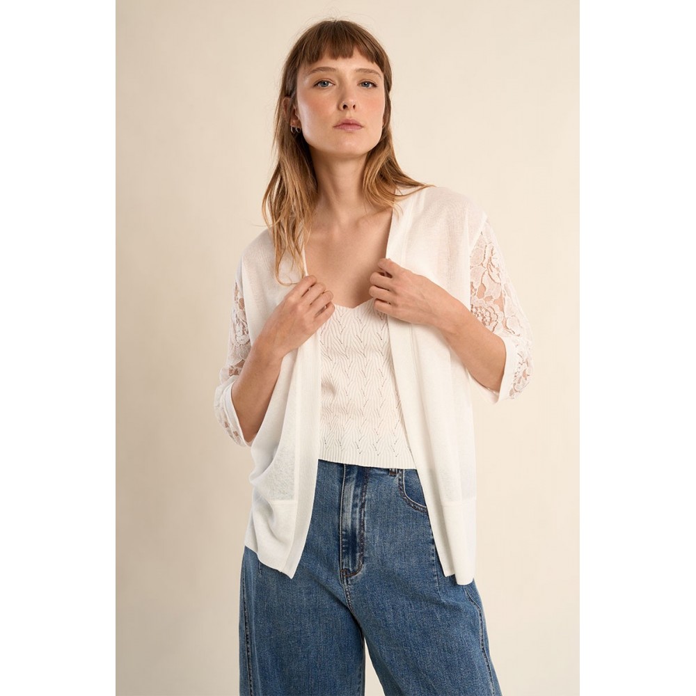 Gilet ETE femme aux manches dentelles MOLLY BRACKEN