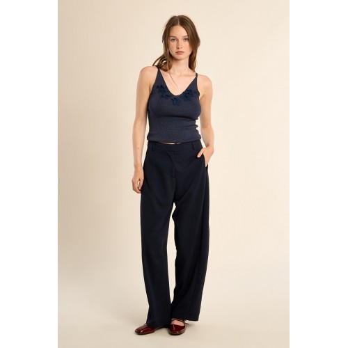 Débardeur ETE femme fantaisie, marine irisé MOLLY BRACKEN