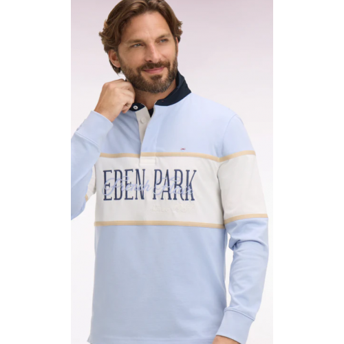 Maillot ETE à manches longues ciel et écru brodé EDEN PARK